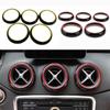 5Pcs Air Conditioning Vent Outlet Cover Trim Sticker Red for Mercedes Benz A B CLA GLA Class W176 W246