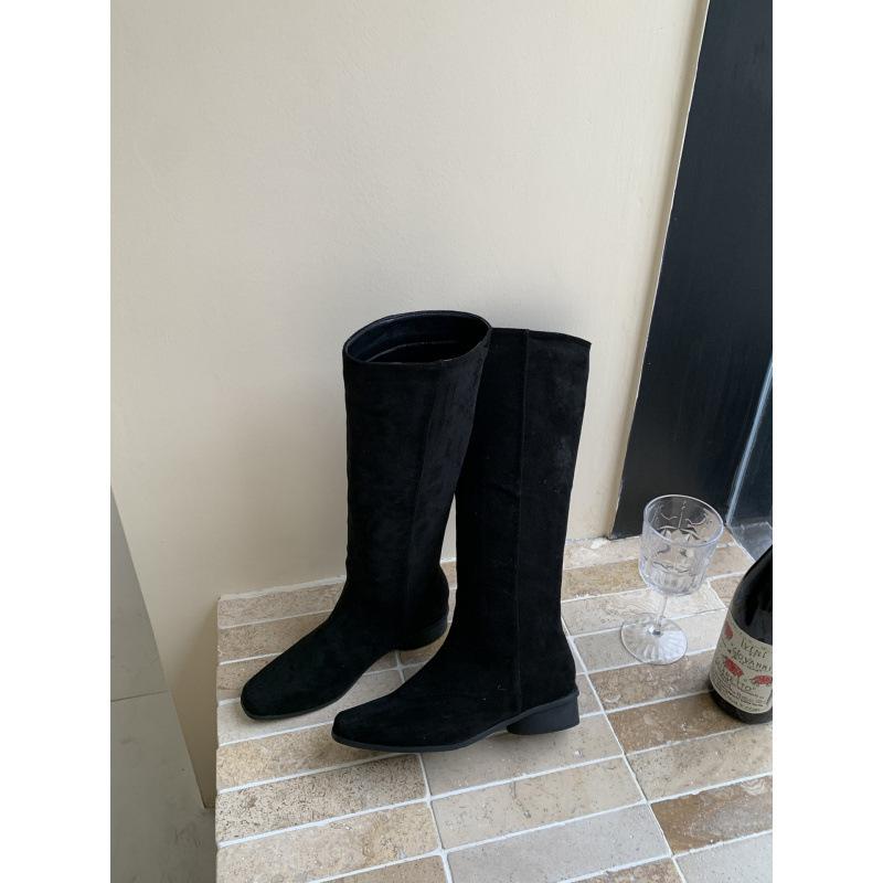 Coarse heel French retro knee boots women s boots 2025 new tall knight boots 35