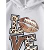 Leopard Lip Love Letter Graphic Print Hooded Woman Fashion Casual Hoodies Simple Loose Hoody Autumn Street Fleece Clothes