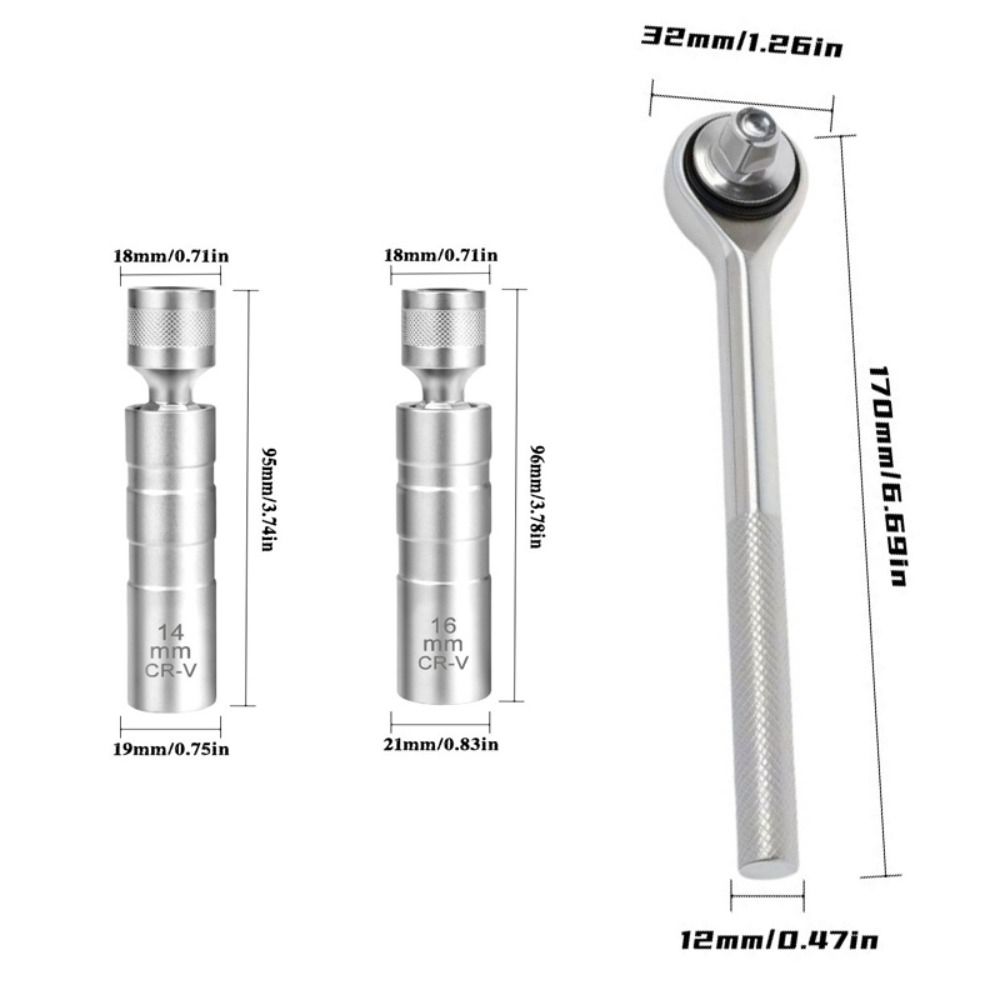 Magnetic Design Universal Joint 14mm 16mm Set Magnetic Socket Thin Wall Socket Replacement Kit