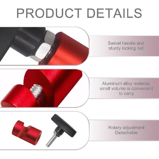 Shakas 2 PCS Lift Support Clamp, Hood Strut Clamp Hood Prop Rod Tool, Portable Locking Anti-Pinch Device, Universal for Most Cars (Red)