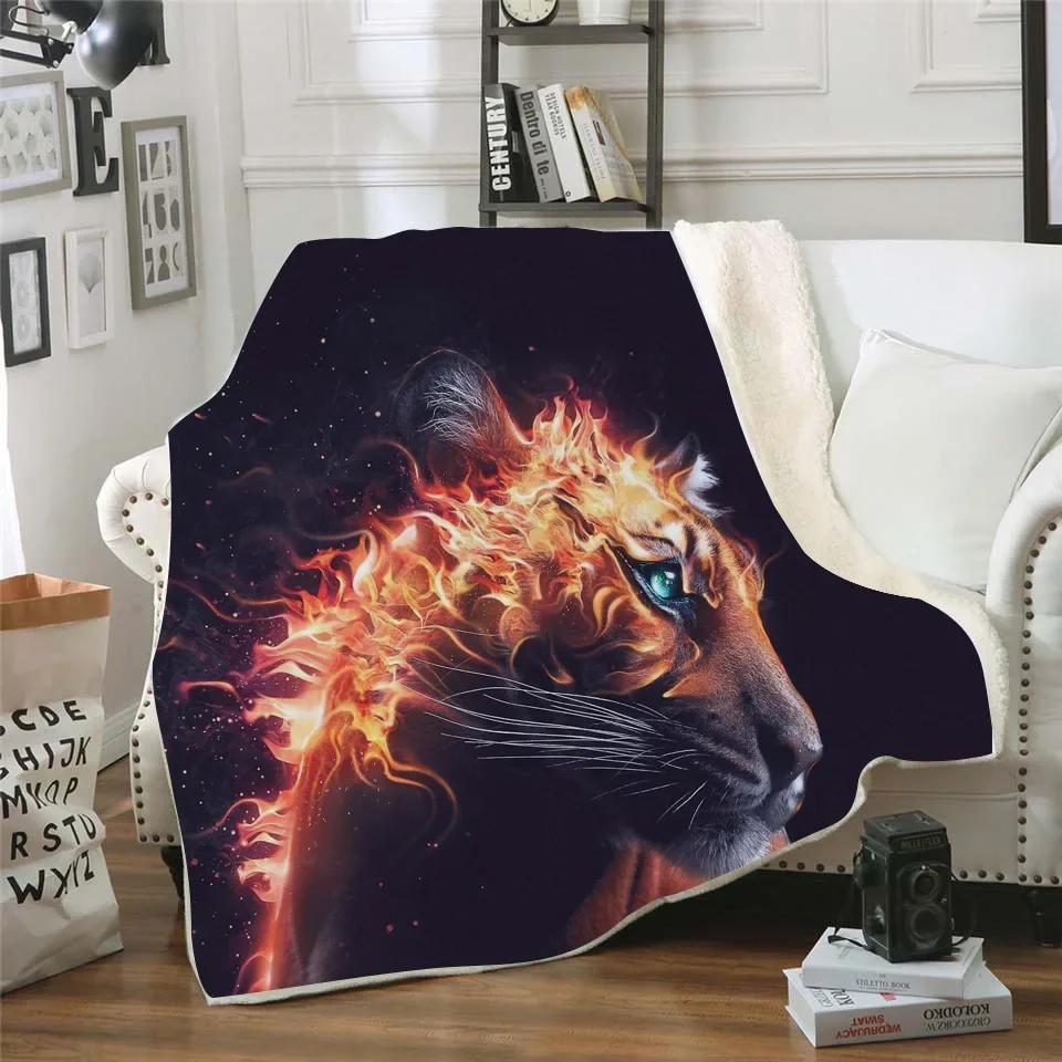 Tiger-Kuscheldecke für Kinder, Mädchen, Teenager und Erwachsene, Tier-Schneemuster, Winterlich warm, Fleece-Flanell-Decke, Weicher Überwurf für das Bett