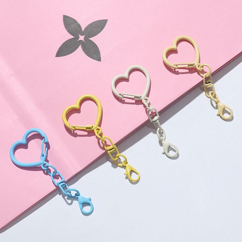 Zinc Alloy Heart & Perler Bead Ornament Keychain Accessory