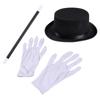 Boys Girls Circus Ringmaster Showman Magician Costume Halloween Tailcoat Jacket with Hat Gloves Outfits for Fancy Party