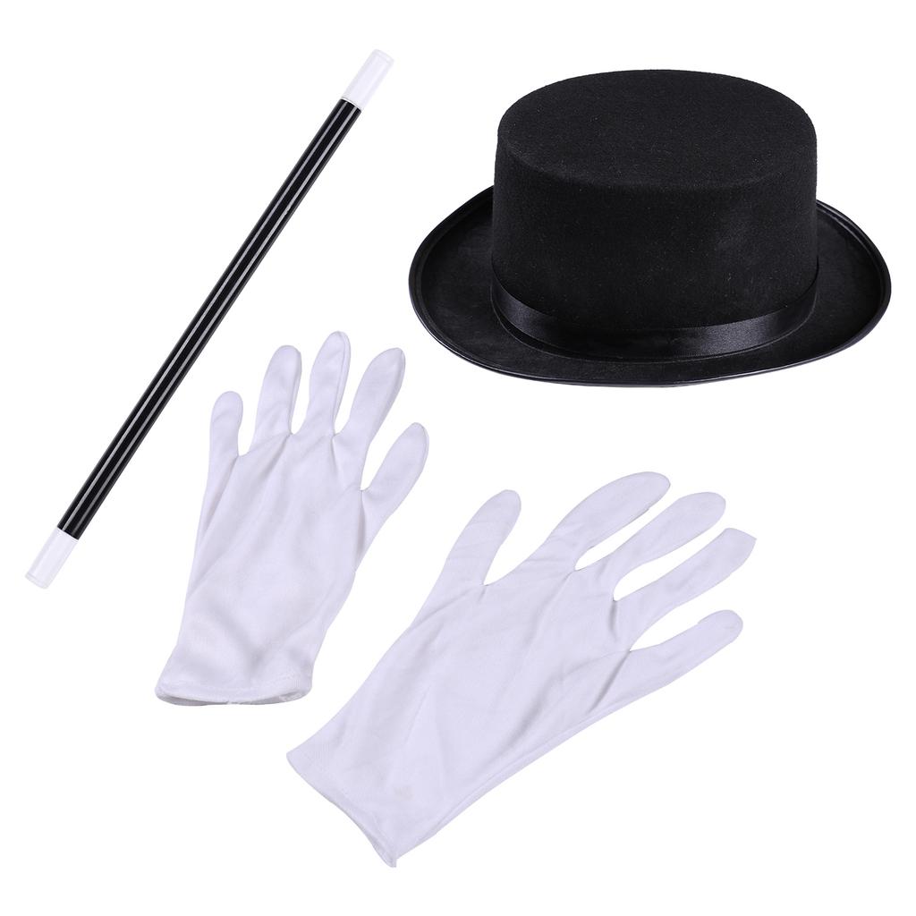 Boys Girls Circus Ringmaster Showman Magician Costume Halloween Tailcoat Jacket with Hat Gloves Outfits for Fancy Party