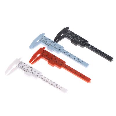 1Pc Portable Dual Scale 0-80Mm Plastic Eyebrow Measuring Vernier Caliper Mini