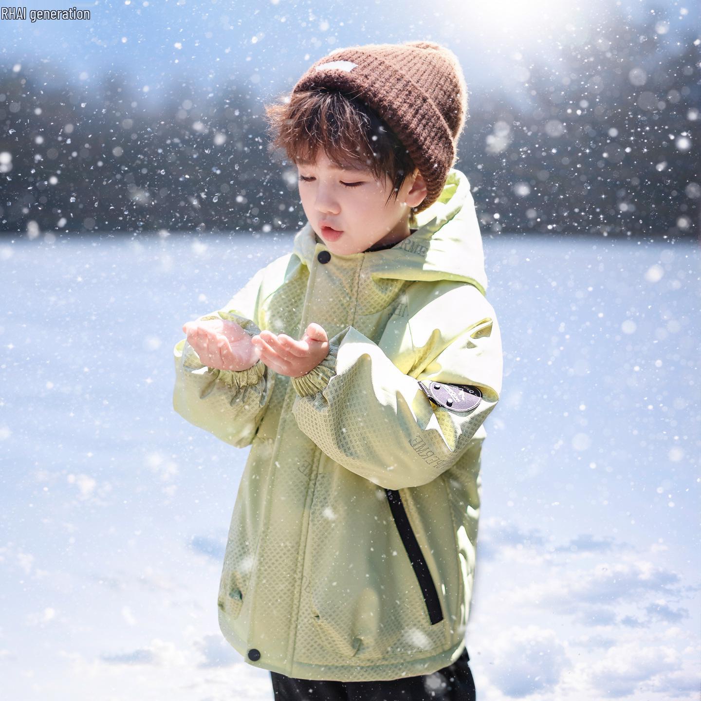 

Boys Lightweight Cotton Jacket - Autumn/Winter 2025 Style: Cool Baby Trench Coat with Padded Cotton for Winter 120cm