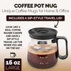 Comfortable 16oz Glass Coffee Cup With Silicone Seal Cover And Comfortable Handle Dishwasher Friendly Home Office Use