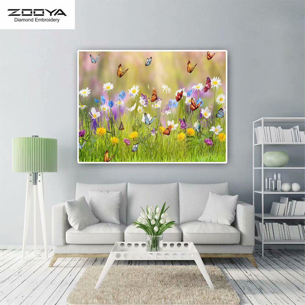 

ЗООЯ DIY 5D полная квадратная алмазная картина бабочка вышивка крестиком домашний декор