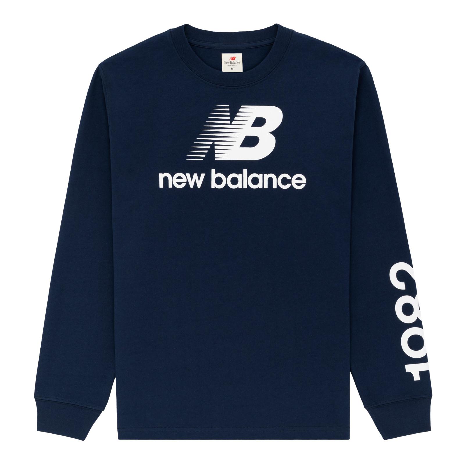 New Balance Teddy Made T Shirts Unisex Navy Blue Crew Neck Moderate Straight Fit MT21548-NGO M