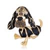 Cute Animal Brooch Pins Jewelry Cartoon Dog Crystal Rhinestone Brooch Badge For Women Suit Jeans Bag Decoration
