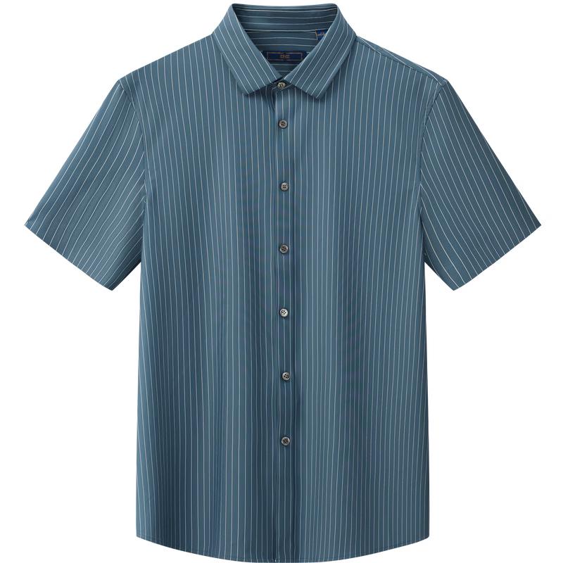 Мужская вязаная рубашка EMZ с коротким рукавом в стиле business casual L темно-зеленого