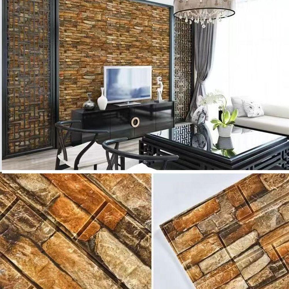 DIY Self-adhesive Wallpaper Panel Waterproof Background Wallpaper Decorative Stickers Bathroom