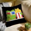 Cushion Cover Washed Linen Soft Breathable Decorative Case for Sofa Home Pillow cover Cute Cartoon Duolingos