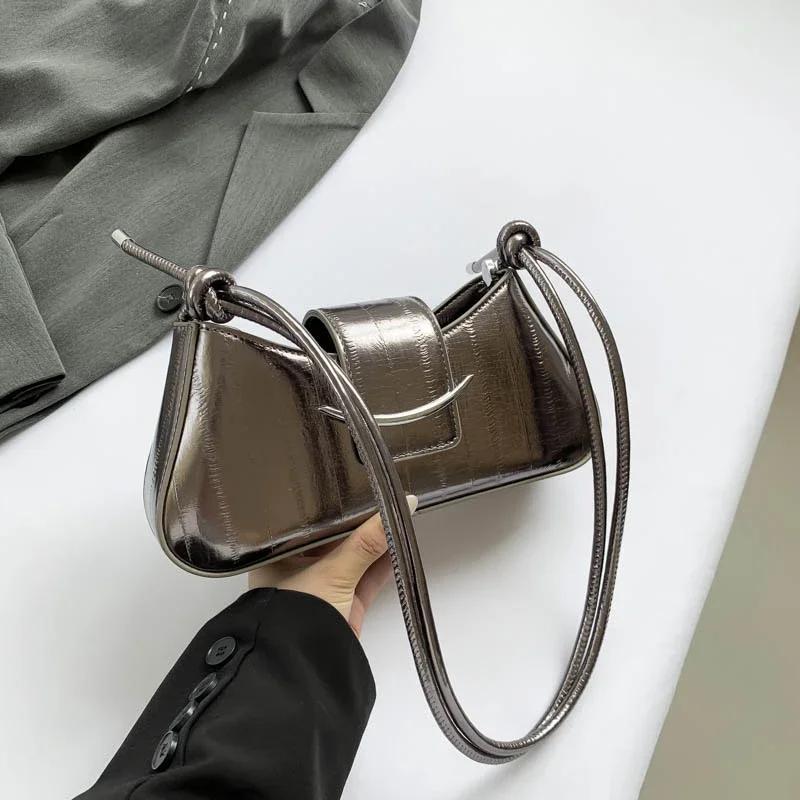 Borsa a tracolla con scomparto interno solido, decorazione con cintura, alta qualità, tasca con cerniera in PU per donna.