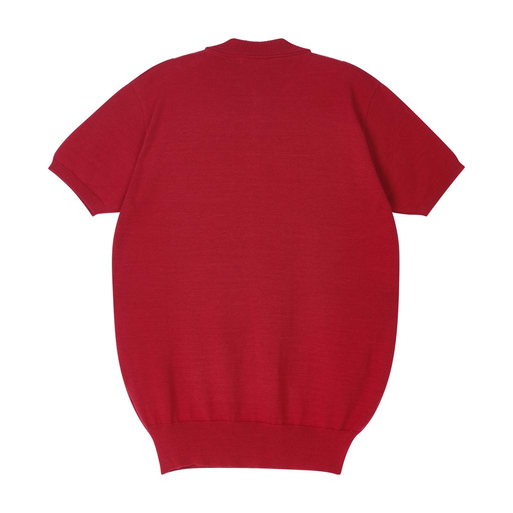 NOSCOULEURS (M)Multi Button Argyll Knit Red