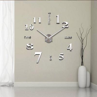 Acrylic 3D Decorative Wall Sticker DIY Clock Bedroom Living Room Mirror Wall Clock Silent Fashion Clock