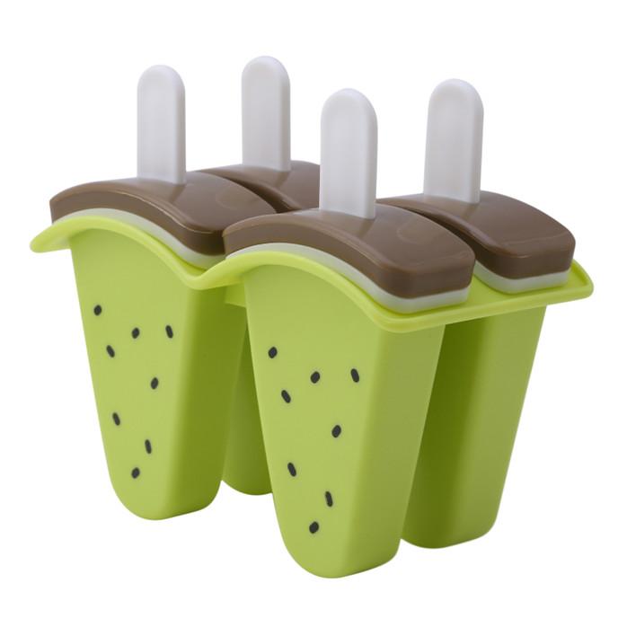 

Летняя форма с 4 отверстиями для арбуза, форма для мороженого, форма для мороженого, сделай сам, домашняя форма с палочками зелёный