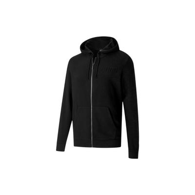 Einfarbige Lässige Kapuzenjacke Herren Oberbekleidung Schwarz 585216-01