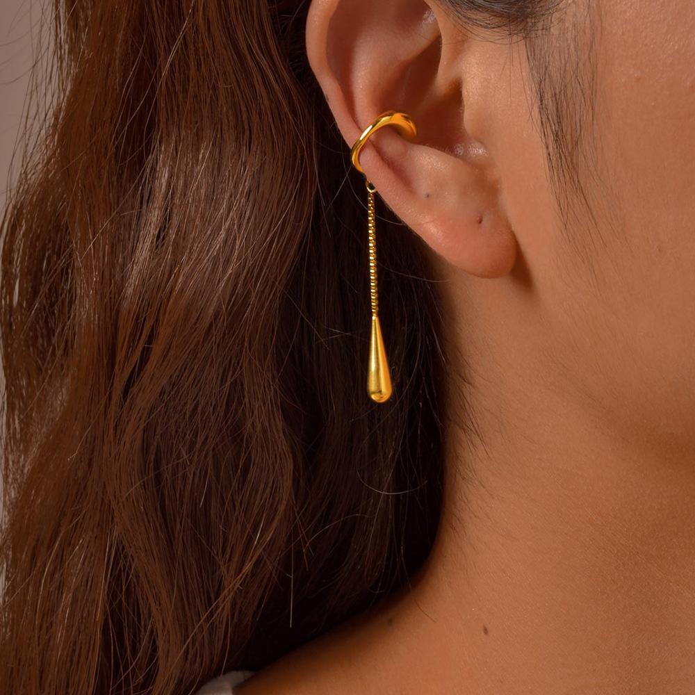 Thick Ear Cuff Earrings, Non-piercing Clip On Cartilage Earrin Stainless Steel, Fake Helix Cartilage Jewelry For Women One Piece