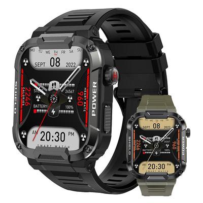 2024 Rugged Military Smart Watch Men For Xiaomi Android Ios Ftiness Watches Ip68 Waterproof 1.85'' Bluetooth Call Smartwatch
