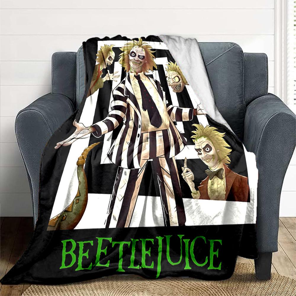 

1pc Beetlejuice Blanket Lightweight Flannel Throw For Sofa, Bed, Travel, Livingroom, Office, Couch, Chair, And Bed 80x120cm