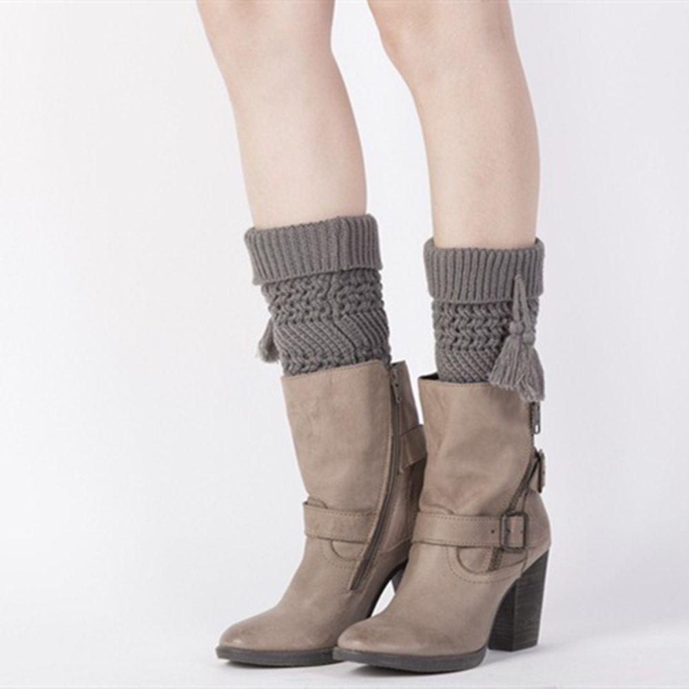 Elastic Winter Crochet Ankle Warmer Short Knitted Socks Tassel Boot Socks Leg Warmers