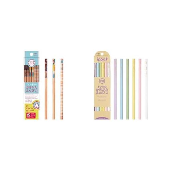 Tombow Pencil Writing Pencil 2B Wood Story Light Blue Pattern KB-KF01-2B ippo! Writing Pencil 2B Pastel KB-KNPT01-2B