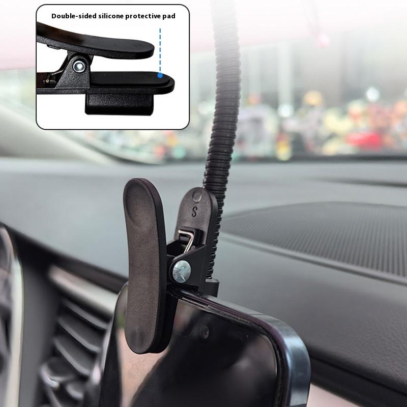 1Pc Metal Hose Can Bending Cell Phone Umbrella Holder With Clip For Sun Shade Cell Phone Sun Protection Shelter From Rain