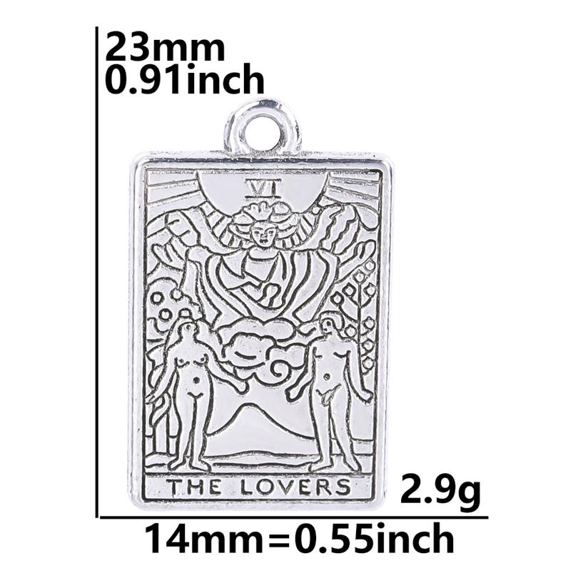 12pcs/Lot Tarot Charm Bulk Pendants For Jewelry Making Supplies The Lovers/Wheel Of Fortune/Star/Moon/Word Charm DIY Accessories