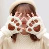 Soft Fluffy Plush Cat Paw Gloves with Bear Claw Design Fingerless Mittens Ideal for Costume Parties and Winter Fashion Trends
