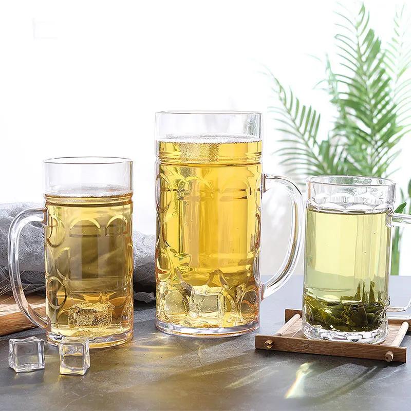 1PC 500ml/1000ml Creative Transparent Plastic Water Cup Large Capacity Anti-fall Beer Cup Home Office Bar Tea Juice Coffee Mugs
