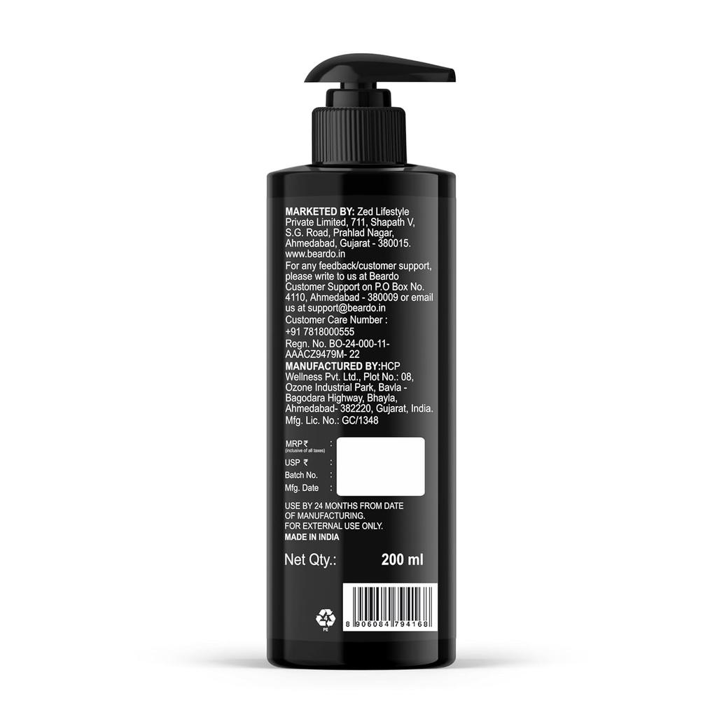Beardo Activated Charcoal Face Wash For Men 200 Ml Oil Control Deep Clean Pore Care Daily Use Skin Refresh Cleanser