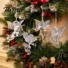 Festive Showcase Hanging Ornaments 4Pcs Winged Angel Ornaments, Clear Figurines, Holiday Party Decor Christmas Tree Decor, Seasonal Home Supplies