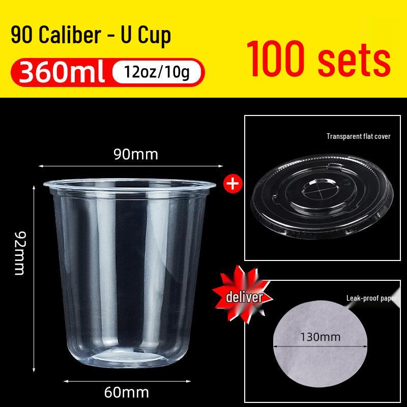 Leak-Proof PET Plastic Beverage Cup with Lid – Transparent Disposable Coffee & Cold Drink Cup