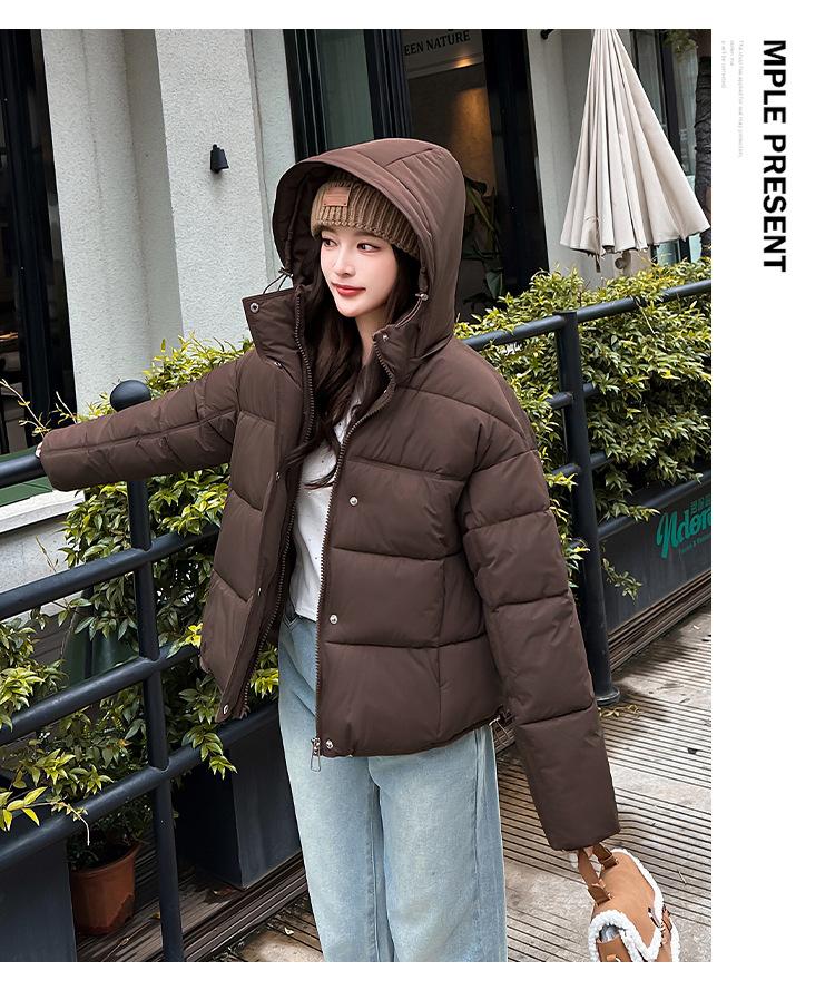 Dámská krátká větruodolná zateplená zimní bunda s kapucí a raglánovými rukávy