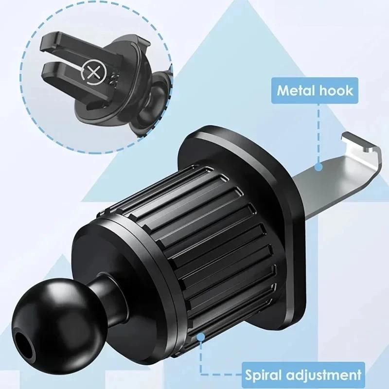 Smart Car Air Vent Phone Holder – 360° Swivel Hook Mount, One-Hand Operation, Anti-Shake Design for All Mobile Devices