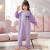 Girls Cotton Pajama Set Long Sleeve One-Piece Sleepwear Collection Cartoon Animal Print Kids Nightwear 3-8 Years