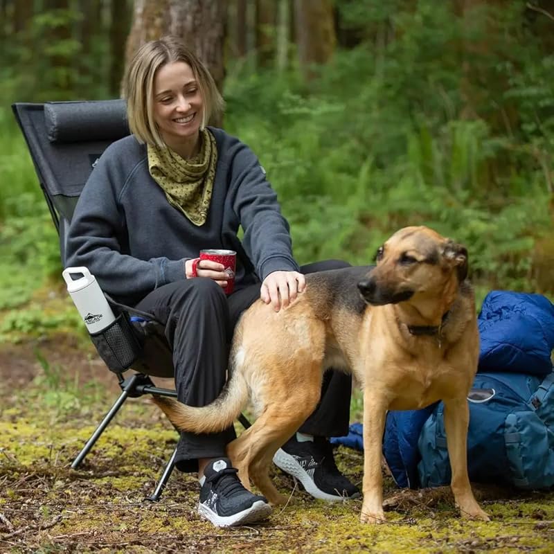 Cascade Super Lightweight High Back Camping Chair Comes with Carry Bag Outdoor Beach for Sporting Events (gray)