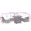 9-teiliges Gartensofa-Set mit Kissen Schwarzes Poly-Rattan