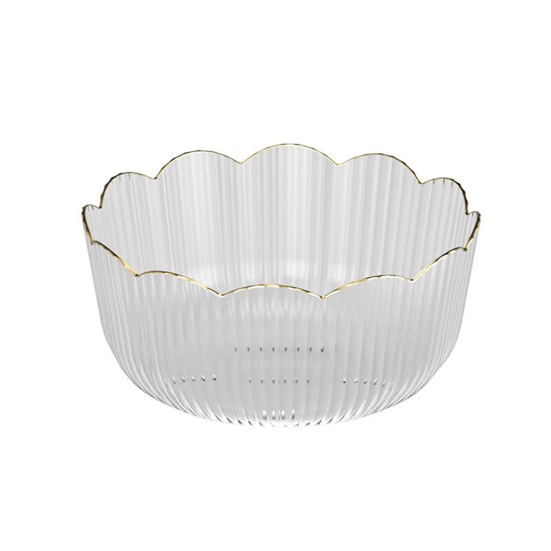 

ZISIZ Light Luxury Cream Style Plastic Salad Bowl