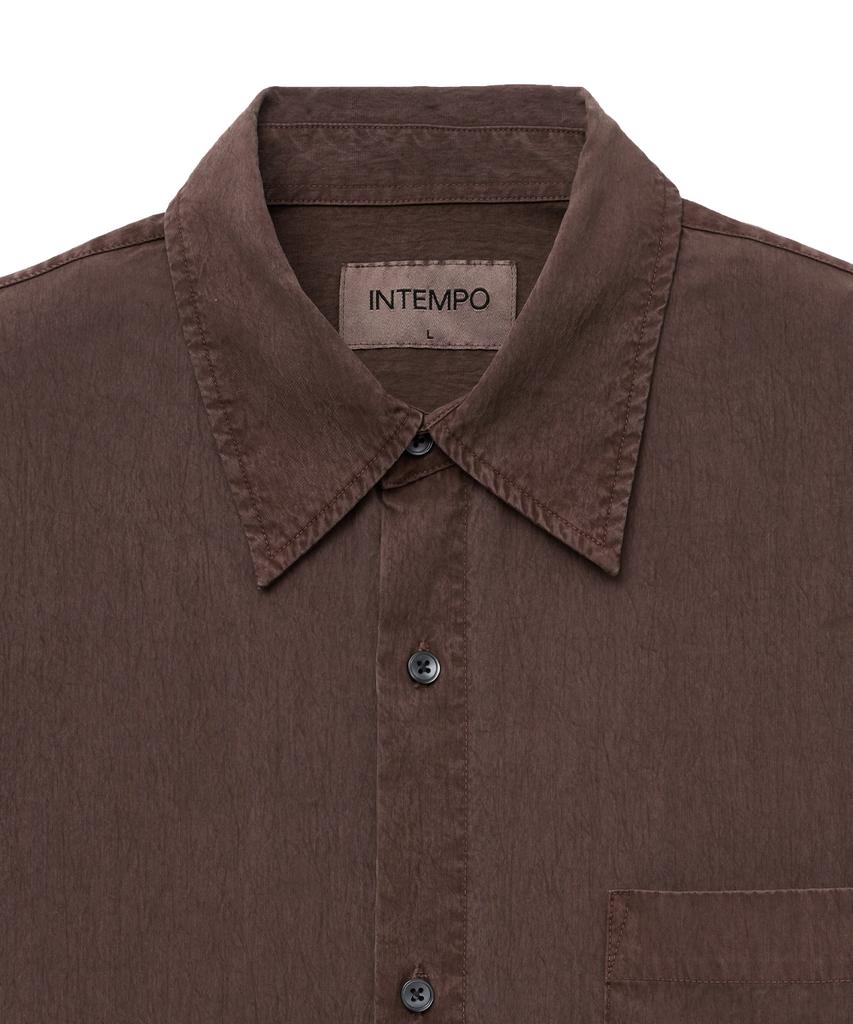 INTEMPOMOOD Down Pigment Washed Shirt_Wine