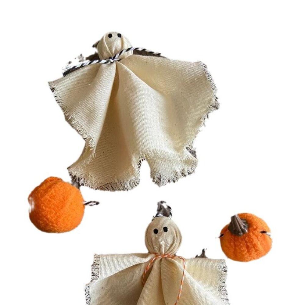 Pumpkin Halloween Decorations Banner Bat Halloween Flag Pulling Linen Ghosts Banner  Festival