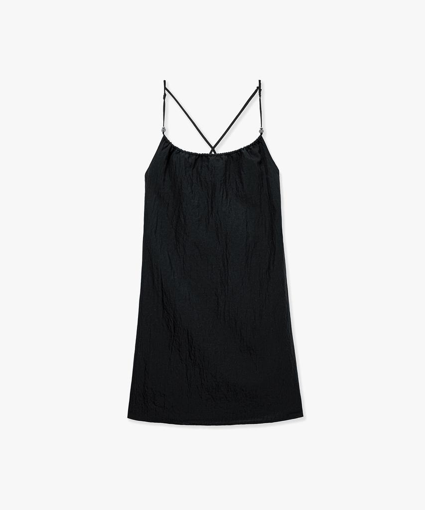 MONGDOL String Sleeveless Mini Dress Black Mdop055Black