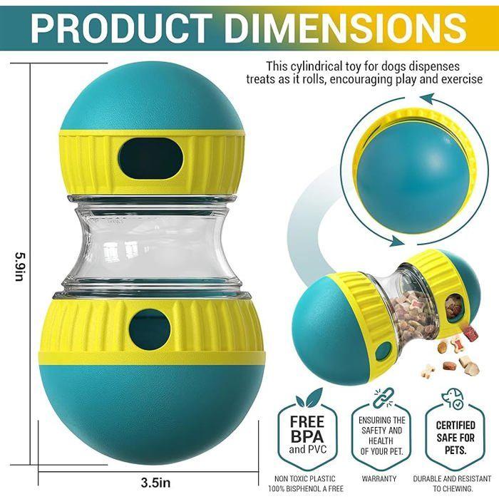 Jouet Interactif, Balle de Nourriture pour Chien Matériau ABS, Balle à Friandises Sûr et Durable, Balles Distribu JOUET A FRIANDISE