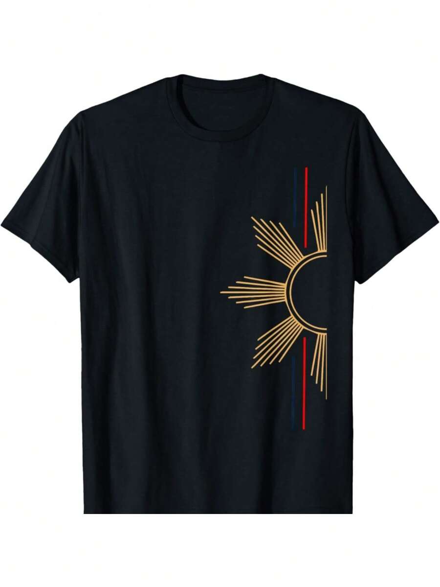 Unisex s Minimalist Filipino Sun Graphic T-Shirt XXL
