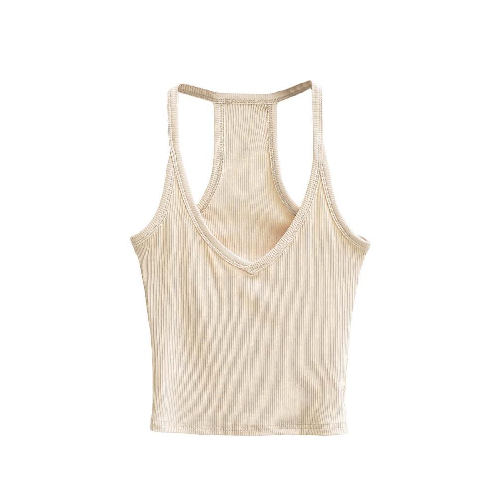 

Майка-борцовка, облегающая, повседневная, женская, простая, Y2K, облегающая, топы, пляжная L абрикосовый