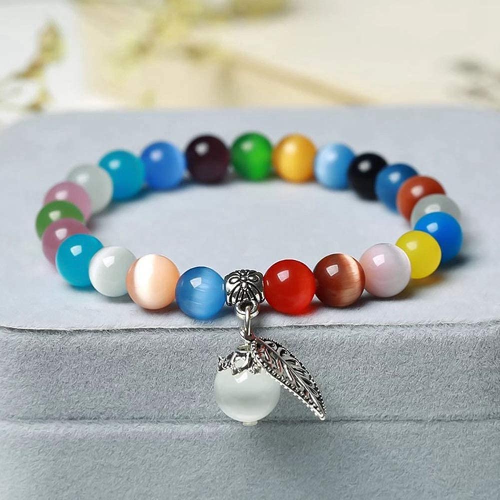 4/6/8/10/12mm Pink Color Cat Eye Opal Beads Natural Stone Glass Loose Beads for Jewelry Making DIY Bracelets Accessories 15''