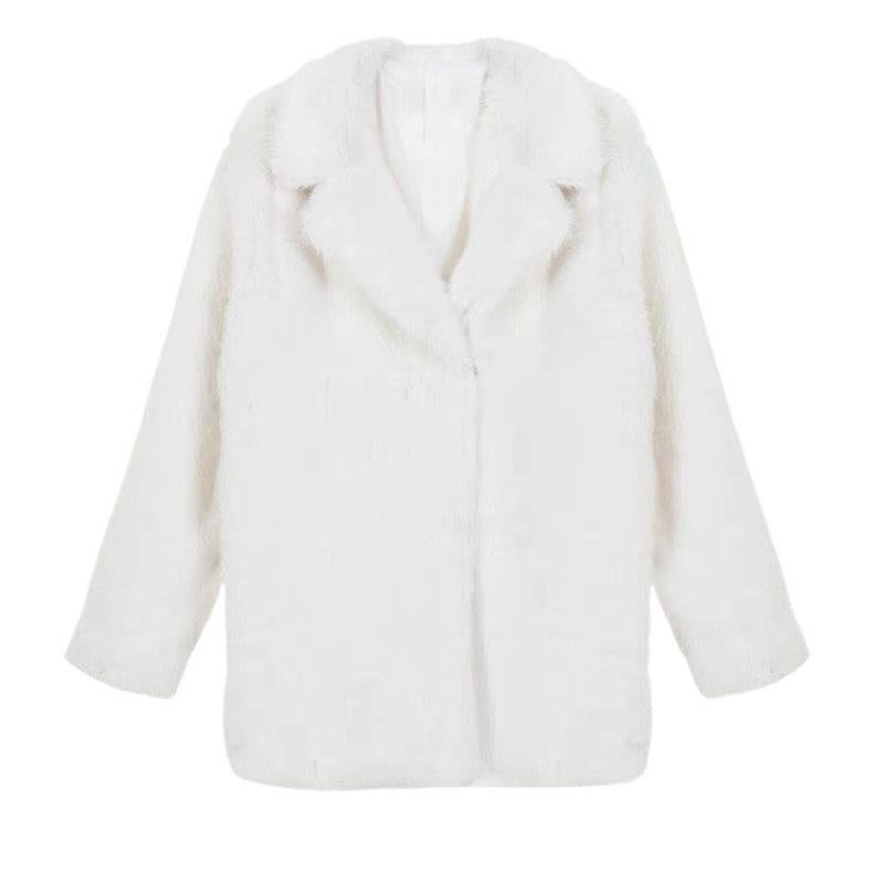 Autumn and winter imitation fox fur toka leather jacket suit collar long fur coat female trend