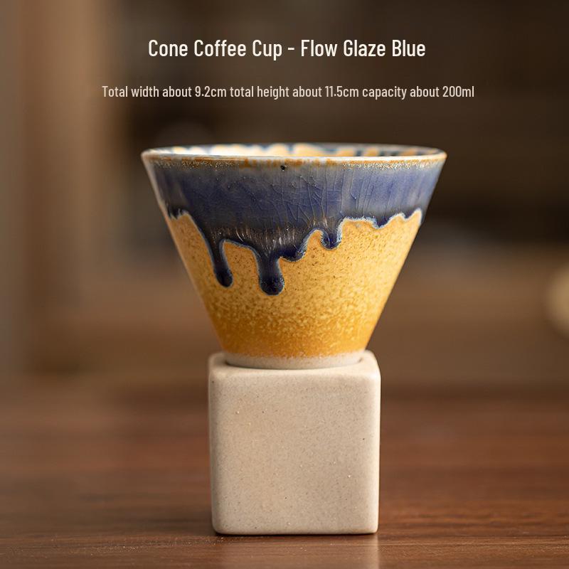 Japonský retro keramický šálek na kávu - Kónický šálek na latte art